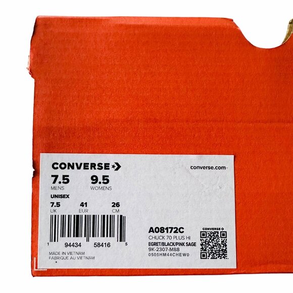 ⭐Converse Chuck 70 Plus Hi 7.5 Men's Shoes Beige Floral Paisley Sneakers A08172C - Picture 8 of 9